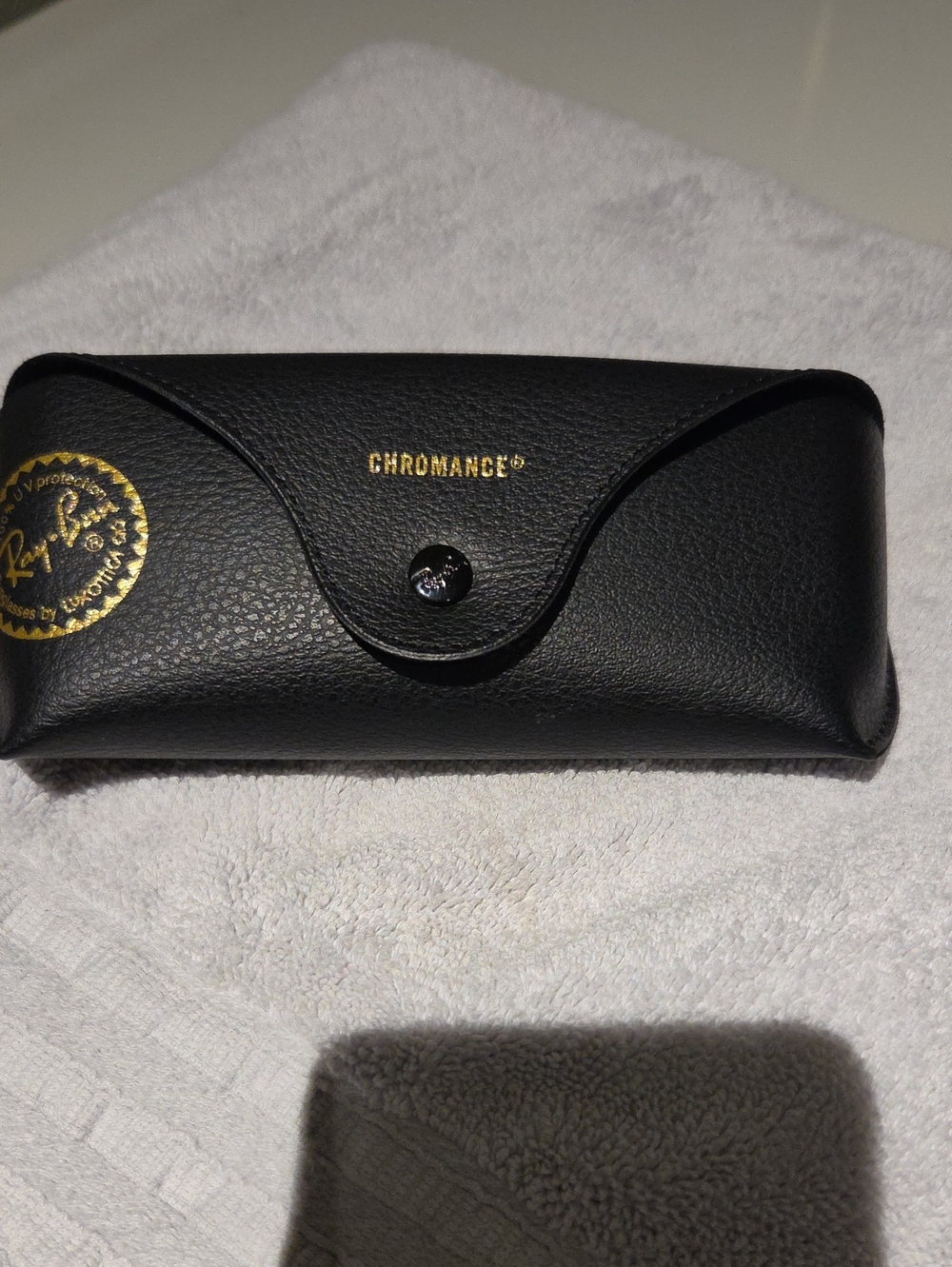 Ray-Ban Black Chromance Leather Sunglasses Case